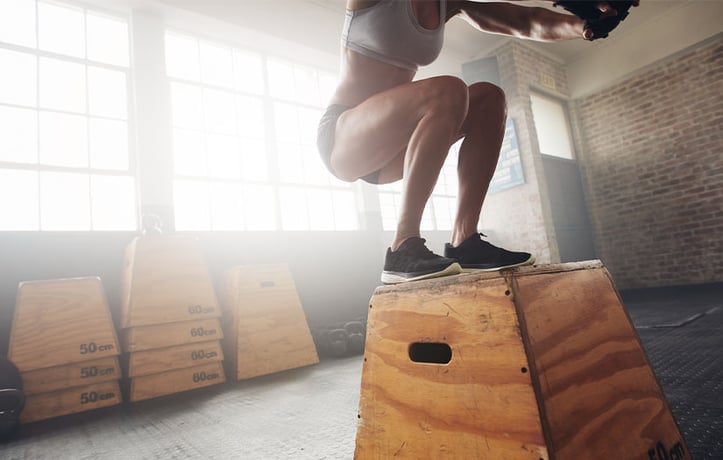 Woman performing a box jump