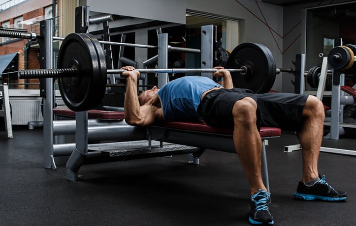 A man doing a bench press