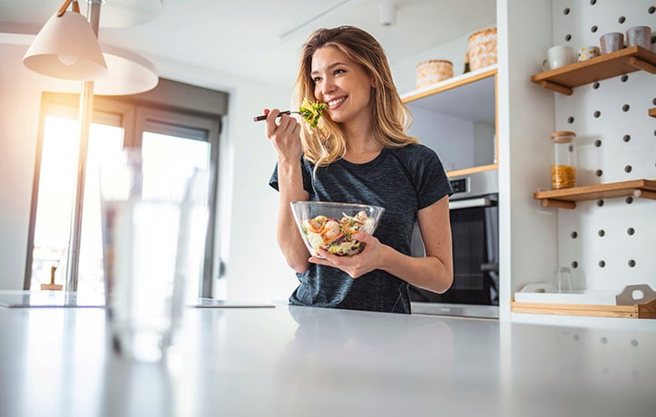 woman eating a health